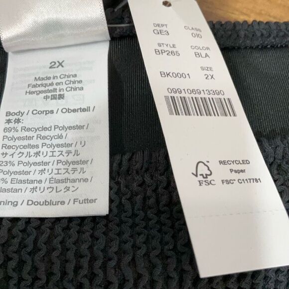 J. Crew Black Textured Hipster Full Coverage Bikini Bottom Swimsuit Size 2X NWT - Picture 4 of 4